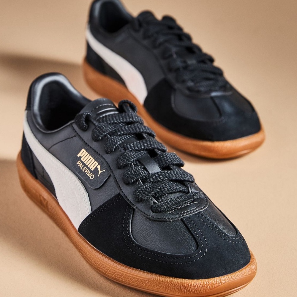 Puma Palermo Black and White Sneakers